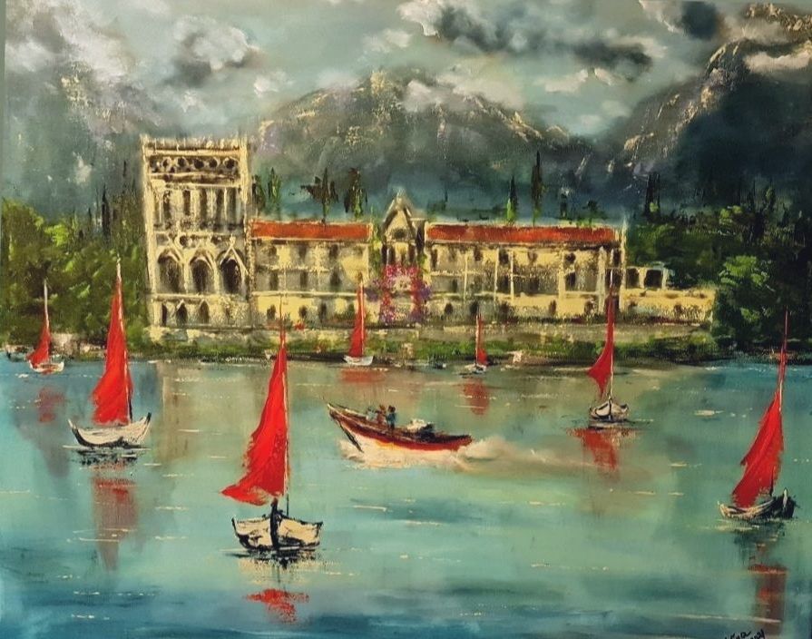 ArteDiAlina.com painting: Love on Garda Island